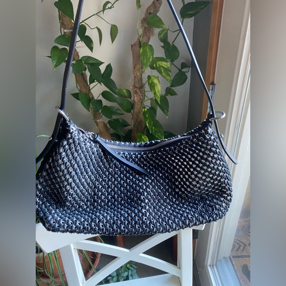Rag &Bone Balck Chalk Net RB Summer Shoulder Bag